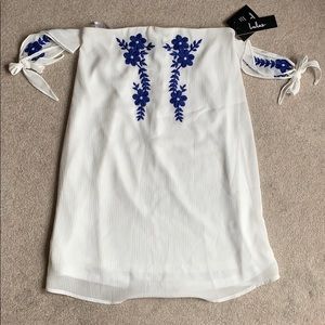 Lulus off the shoulder mini dress tag - NEW!